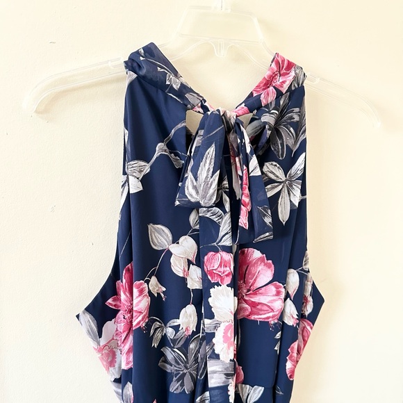 Plus Size ✨ Eliza J Floral Tiered Halter Maxi Gown with Tie Neck Detail Size 18 - Picture 10 of 12